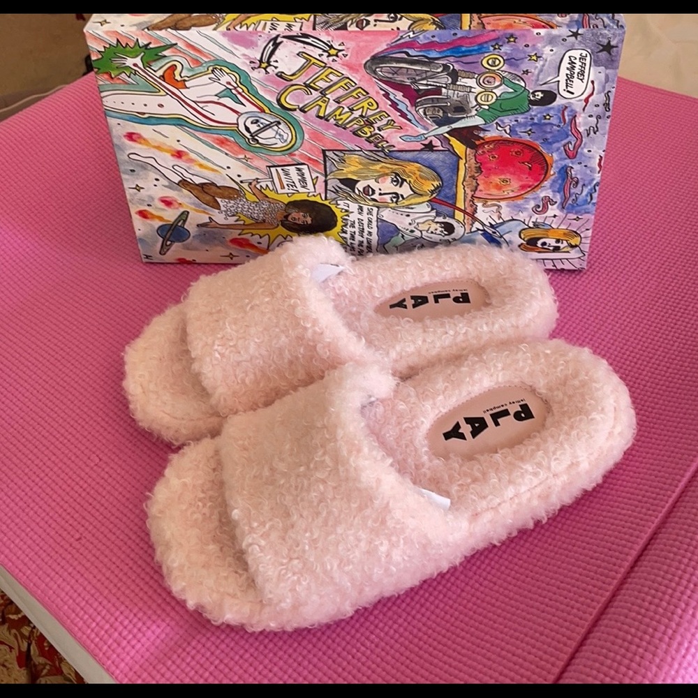 Jeffrey Campbell Faux Fur Slides
